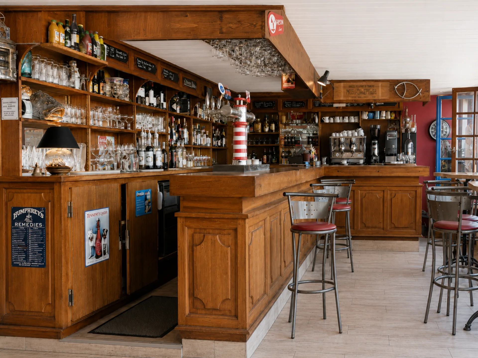 Bar, comptoir bois style marin
