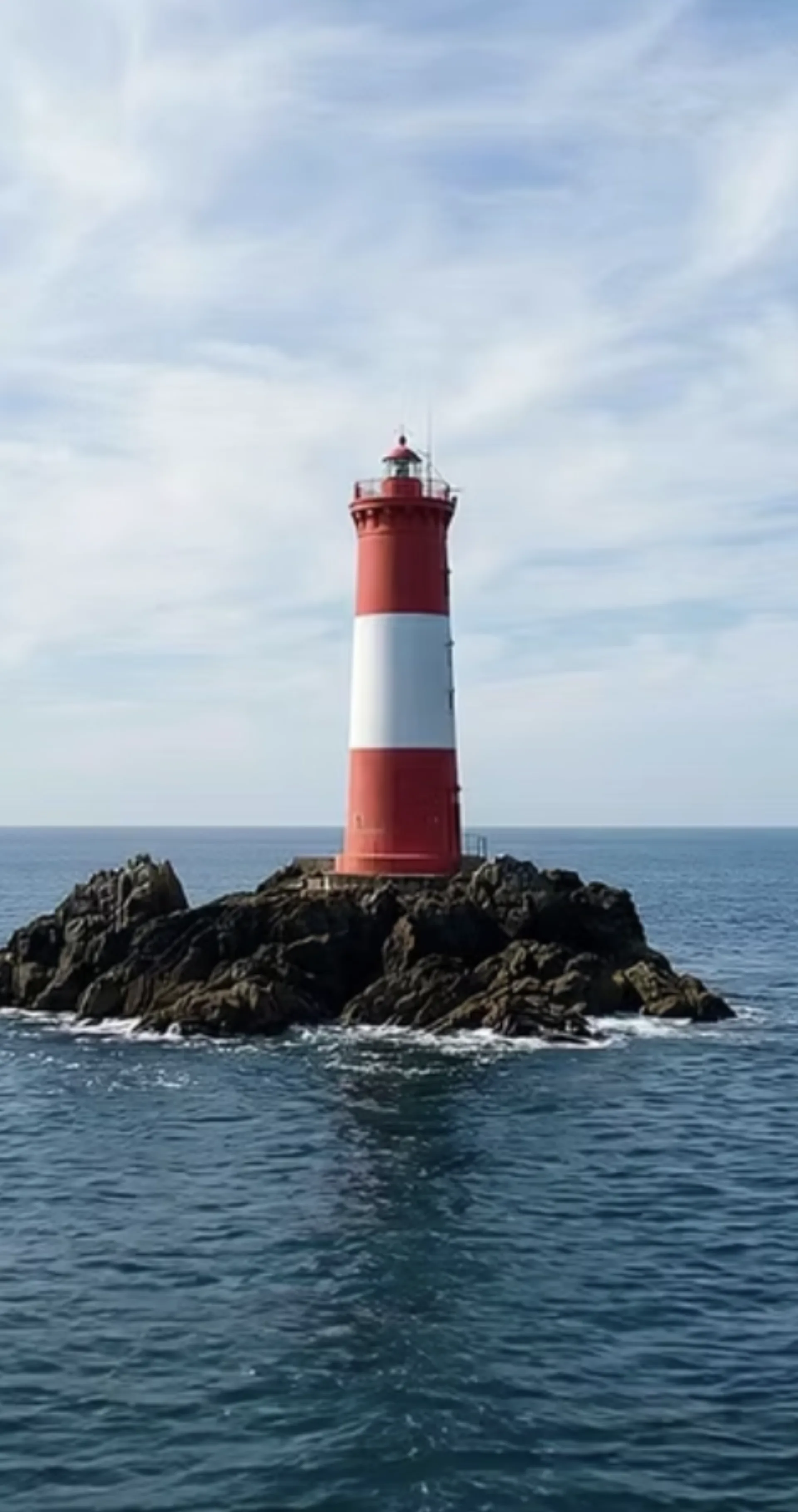 Phare sur les rochers, vue mer